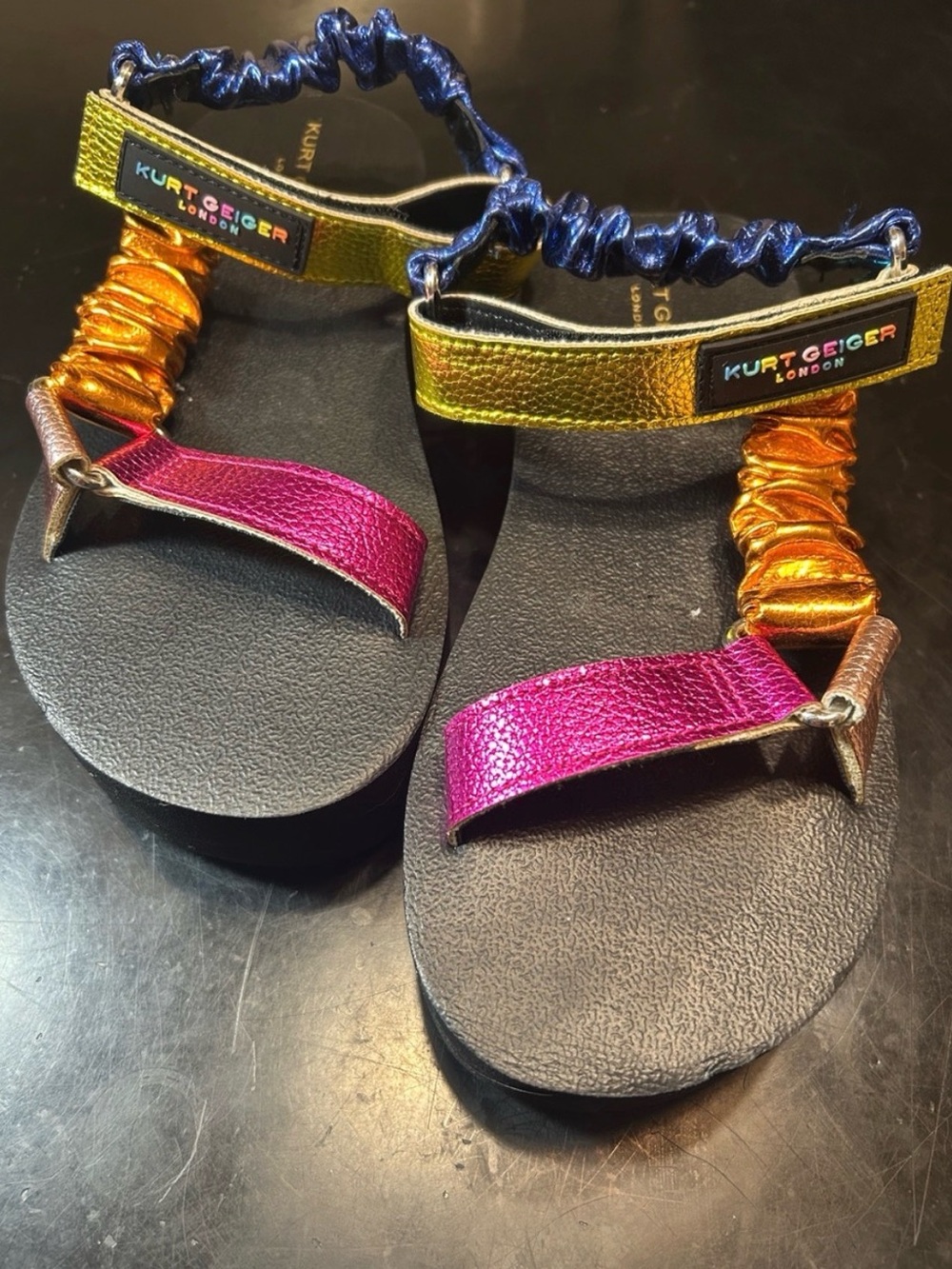 Kurt Geiger Metallic Multi-Color Kids Size: 2 Flat Sandals NWOB